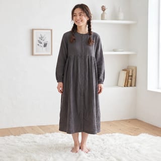 4層ガーゼ ギャザーワンピース 4