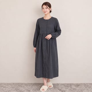 竹ストレッチガーゼ ギャザーワンピース 4